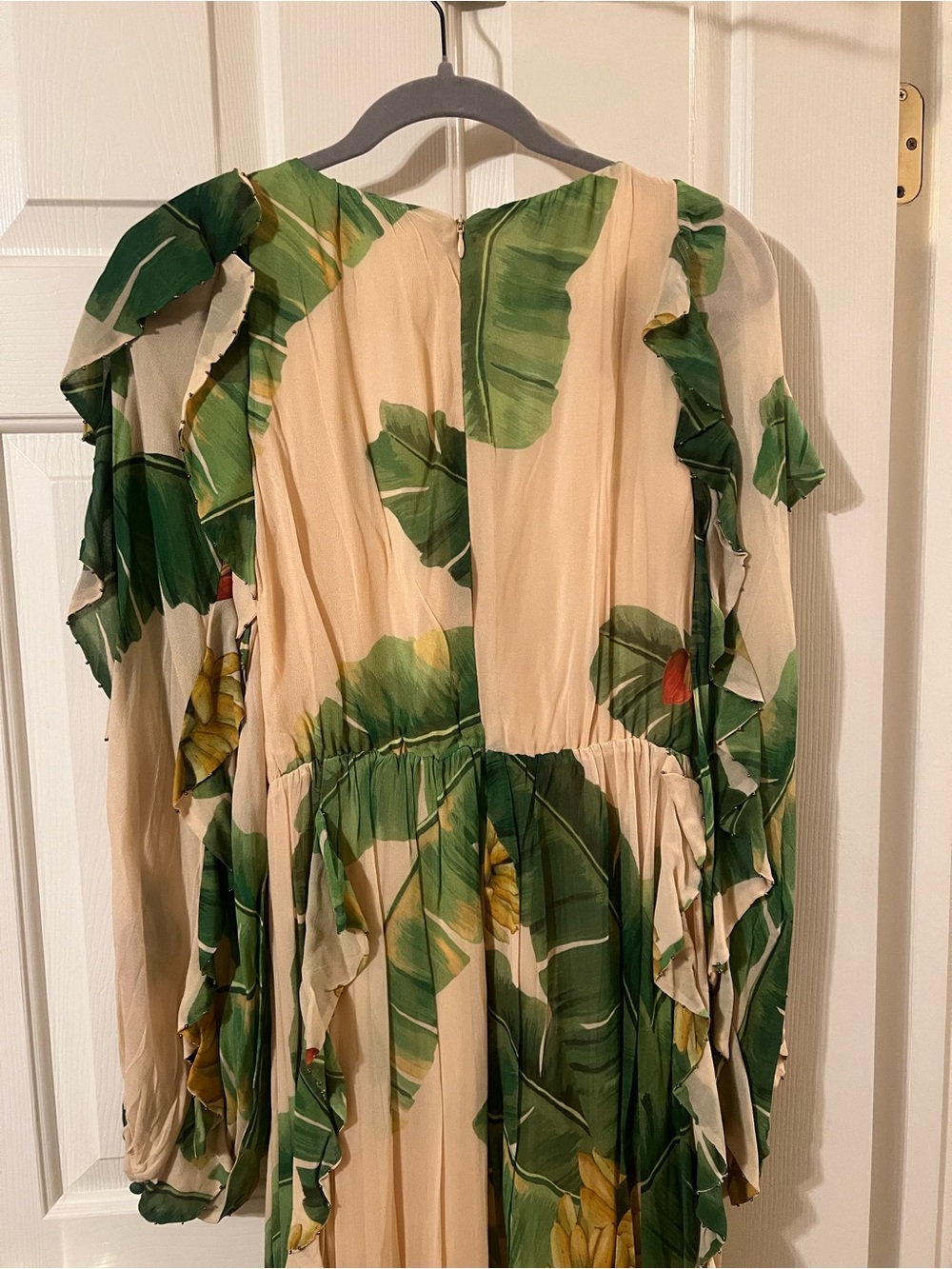 NWT FARM Rio Fresh Bananas Vibrant Green and Beige Maxi Dress Size Medium - Picture 11 of 11